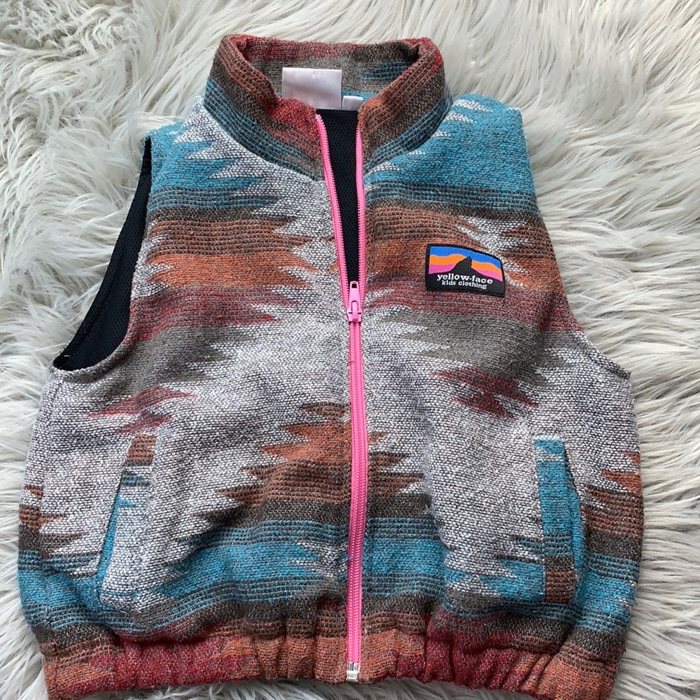 Yellow face Aztec western vest size small